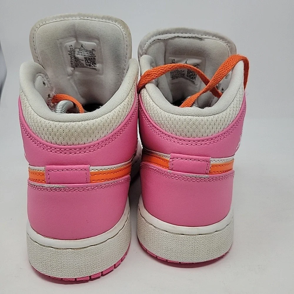 Nike Air Jordan 1 Mid DX3240-681 White Basketball Youth Girl Shoes‎ Size 5Y